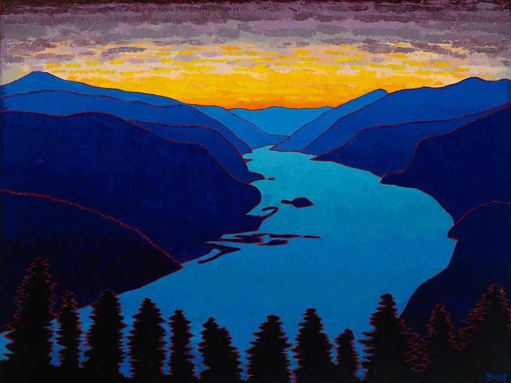 Christopher Bibby, The Columbia River Gorge, oil and wax