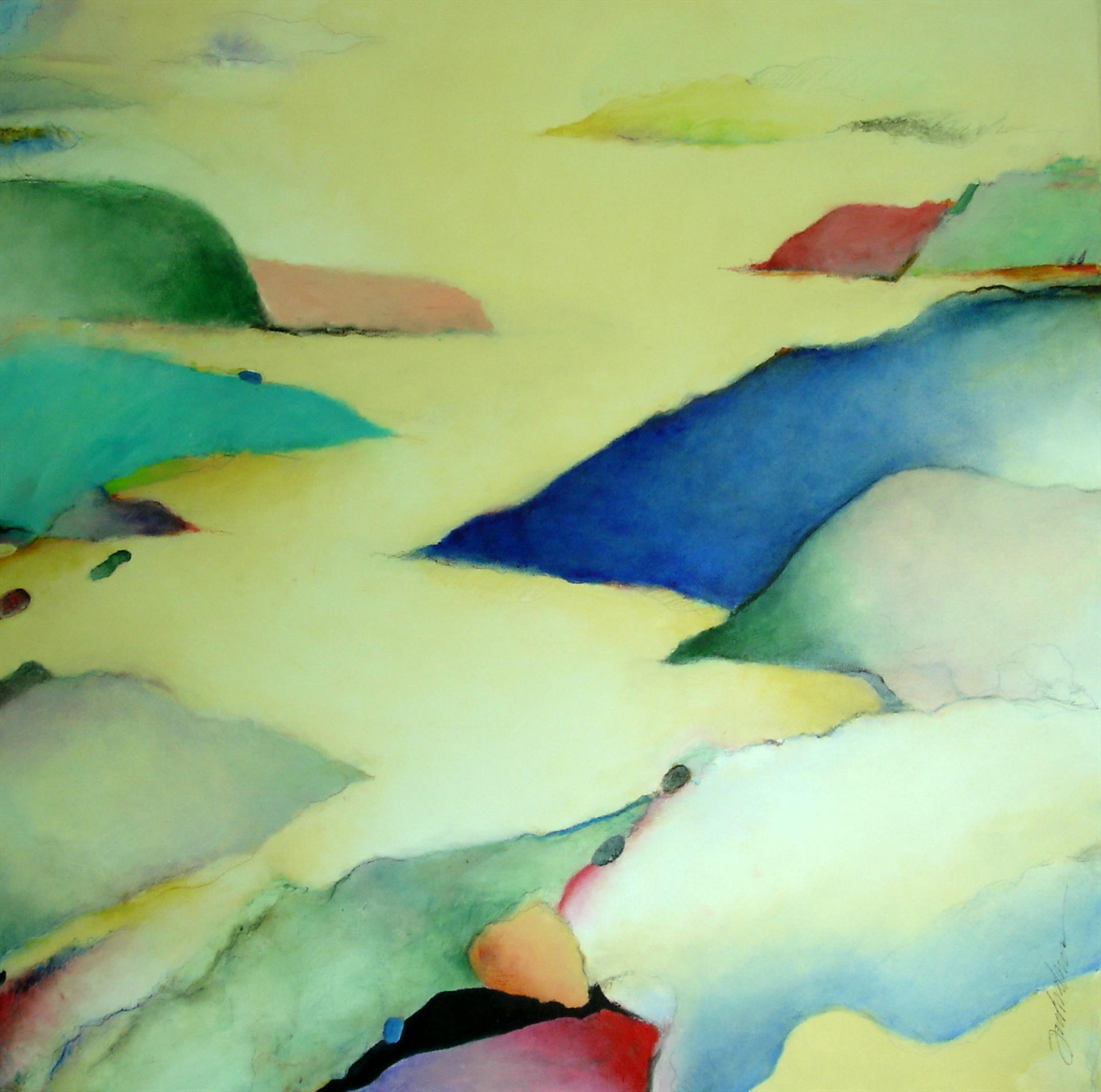 Gregg Fredrickson, Columbia River Gorge #1, acrylic and mixed media