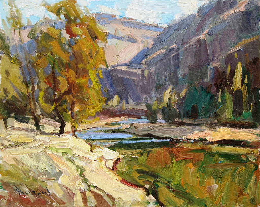 Anton Pavlenko, Crooked River Canyon, oil on panel