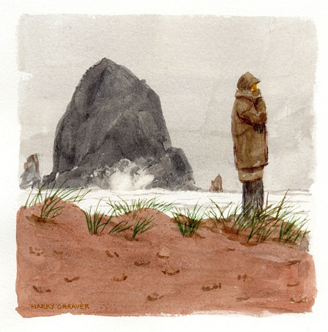 Harry Greaver, Winter Visitor, water color