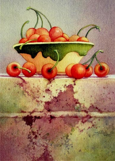 LaVonne Tarbox-Crone, Cherry Bowl, water color