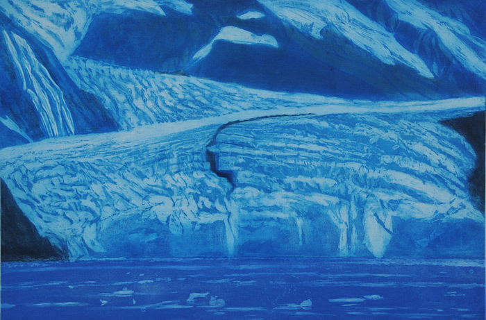 Gregory Pfarr, Glacier, Prince Williams Sound, Alaska, etching