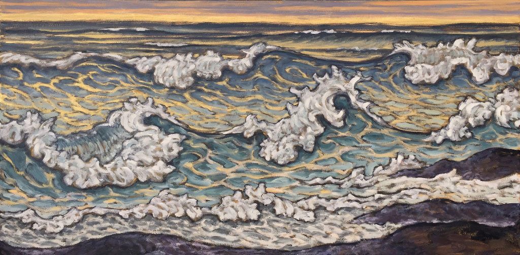 Pamela Greene, Swirling to the Shore, oil on canvas