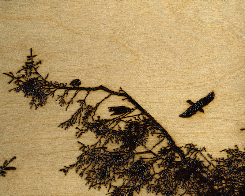 Peter Greaver, Crows 4, pyrograph