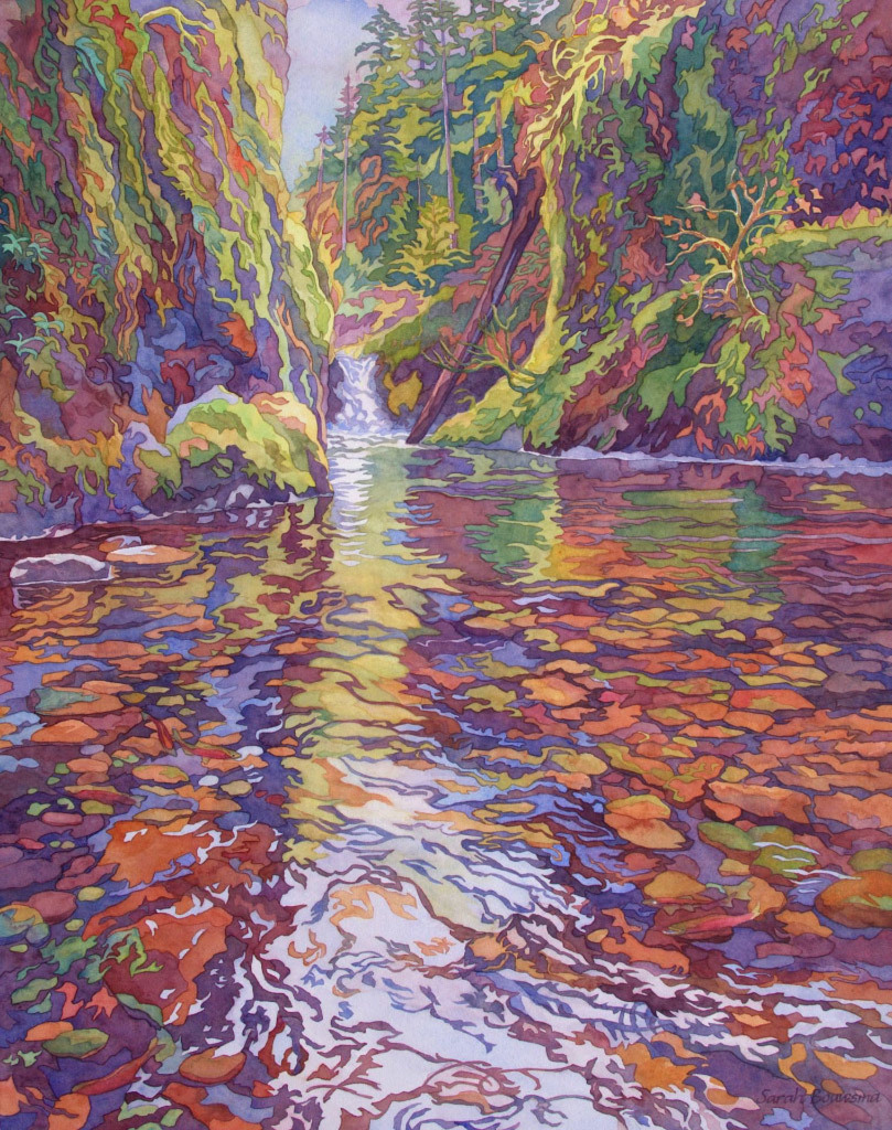 Sarah Bouwsma, River Fish, water color